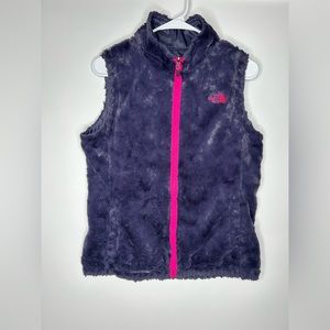 The North Face Reversible Mossbud Steel Gray Purple/Pink Vest Size Small Women's